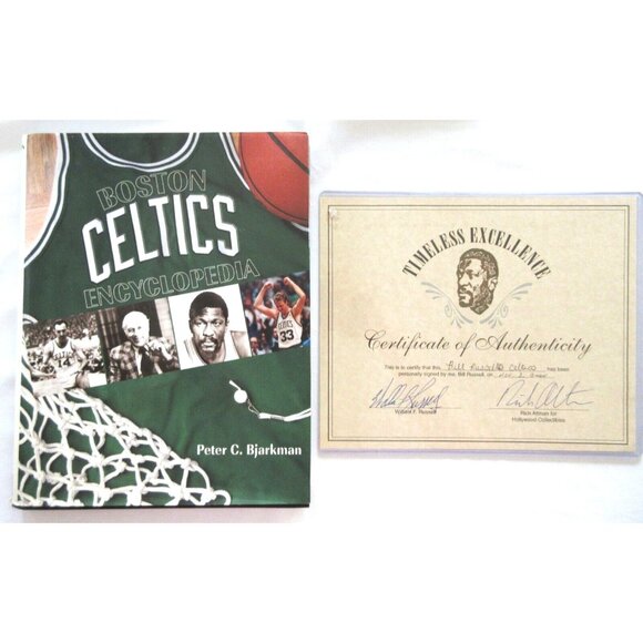 Boston Celtics Encyclopedia Book And COA Signed By Bill Russell Hardcover - Picture 2 of 11